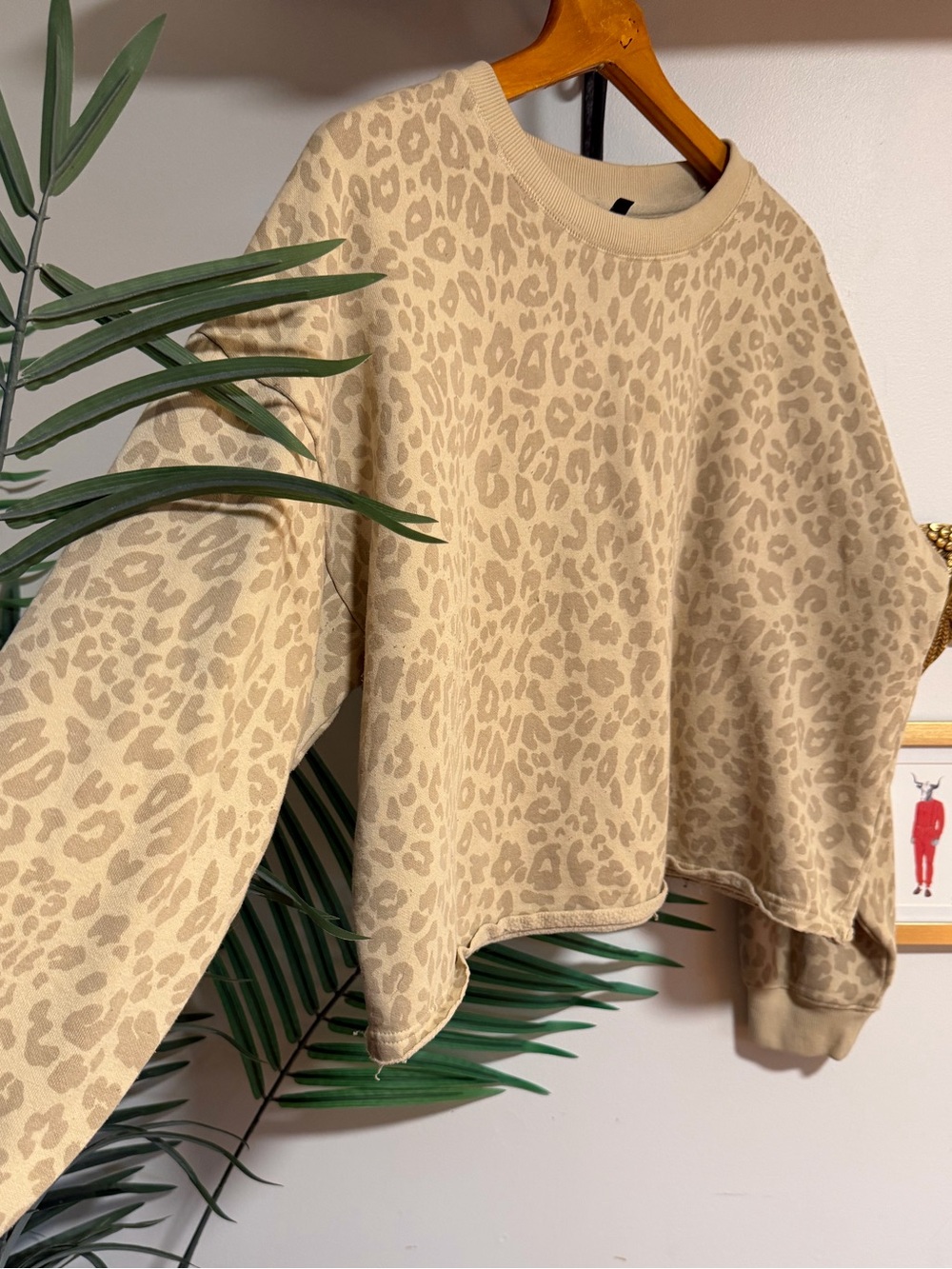 Buffalo David Bitton Beige Leopard Crewneck Sweater